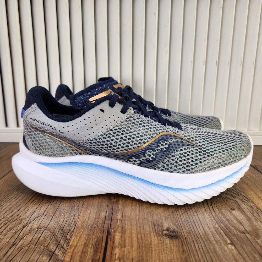 Saucony Kinvara 14 Running Shoes Women's 9.5 Gray Fossil Pool Sneakers S10823-15